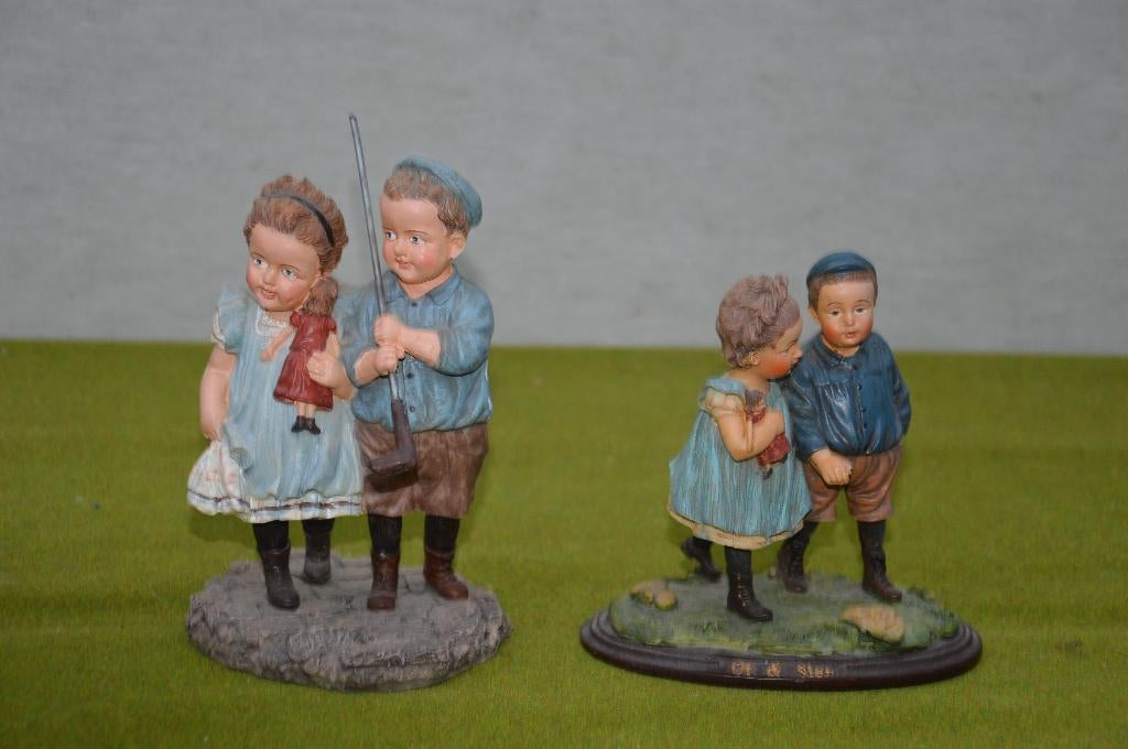 2 Ot en Sien beeldjes uit Ot en Sien Collectables-serie 2001, Ophalen of Verzenden, Gebruikt, Mens