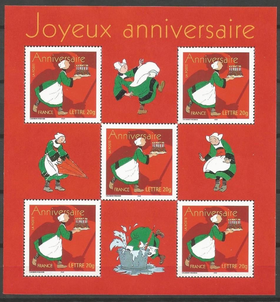 FRANKRIJK 2005 Verjaardag Velletje, Michel: 3929 I x5, Postf, Verzenden, Postfris