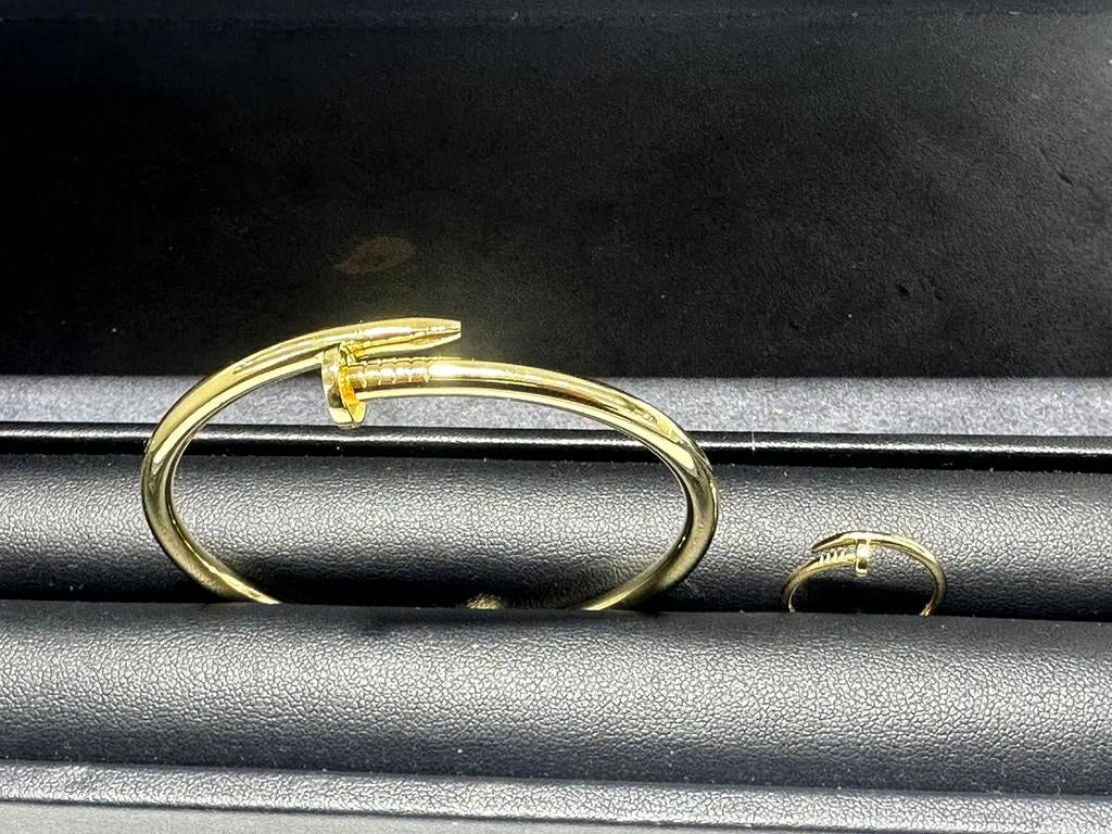 Cartier armband met ring (set) 14 karaat, Ophalen of Verzenden, Dame, Goud, Kleiner dan 17