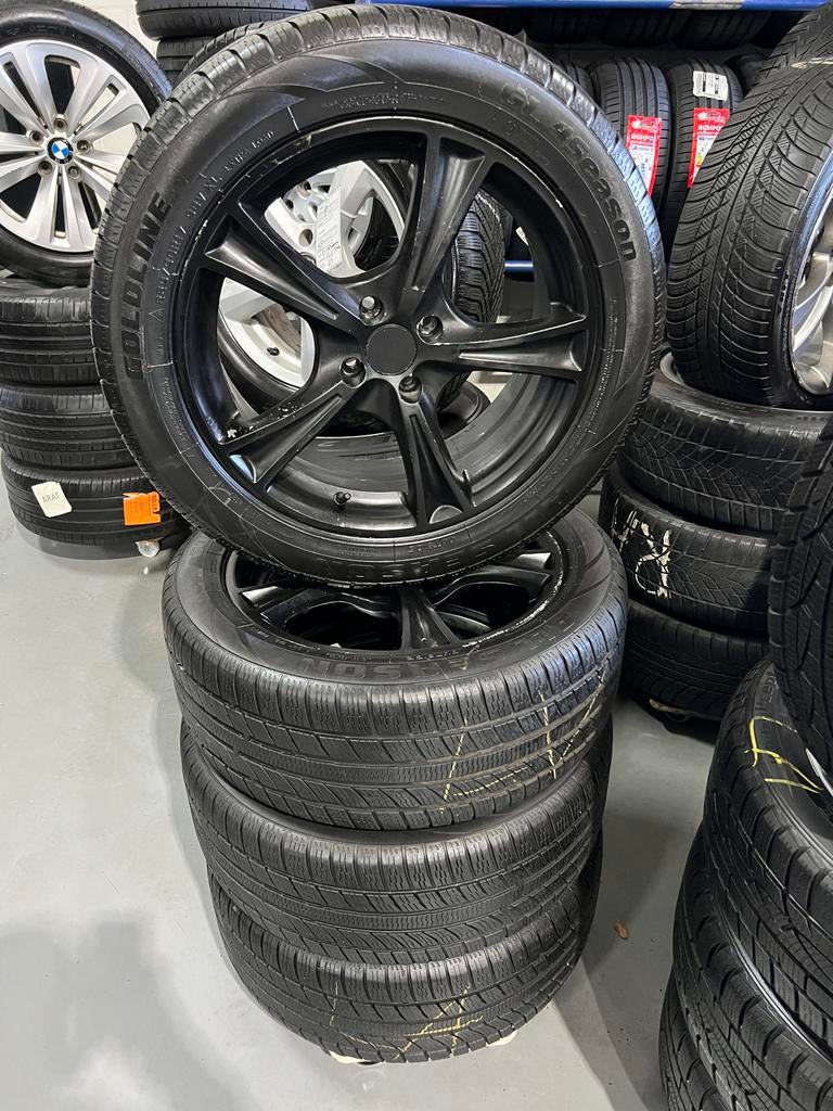 17 inch velgen met 225-50-17 all season banden 4x100, Ophalen, Gebruikt, Banden en Velgen, 17 inch