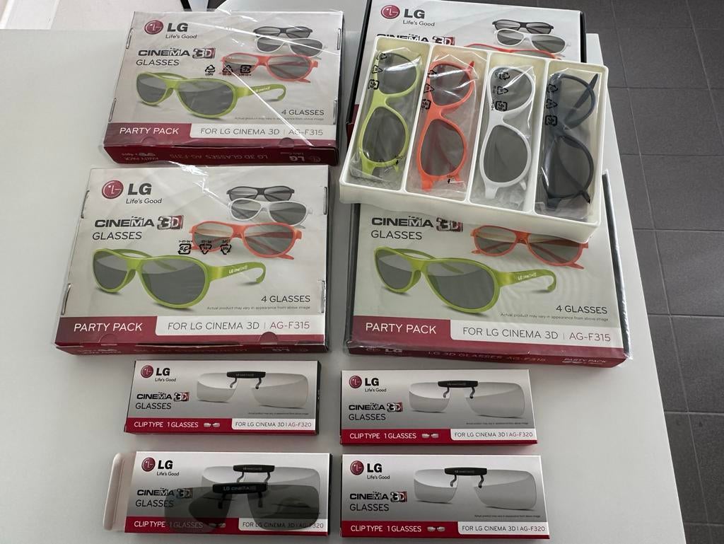 Nieuwe LG Cinema 3D Brillen Party Pack en Clip-on Brillen, Ophalen of Verzenden, Nieuw