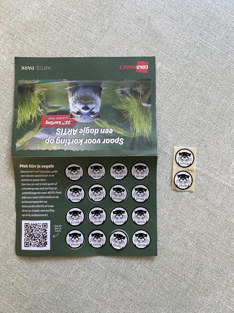 Artis kortingskaart Dekamarkt, Dekamarkt, Ophalen of Verzenden