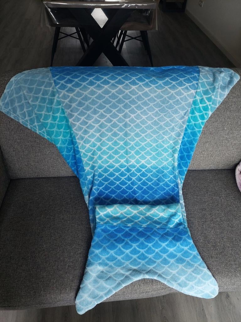 Zeemeermin deken - Blauw/Groen, Kinderen en Baby's, Ophalen of Verzenden, 100 cm of meer, Deken