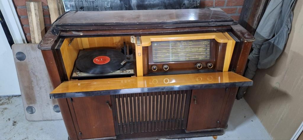 Philips radiomeubel jaren '50 - Capella FD 804A (opknapper), Ophalen, Niet werkend, Radio