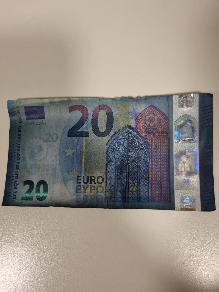 Misdruk 20 euro biljet, Postzegels en Munten, Bankbiljetten | Europa | Eurobiljetten, Ophalen of Verzenden