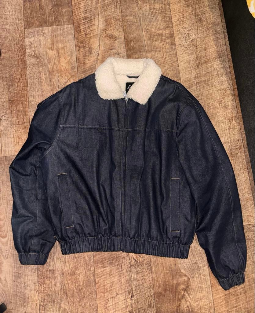Zara denim jack met teddy voering, Ophalen of Verzenden, Zo goed als nieuw, Maat 48/50 (M), Blauw
