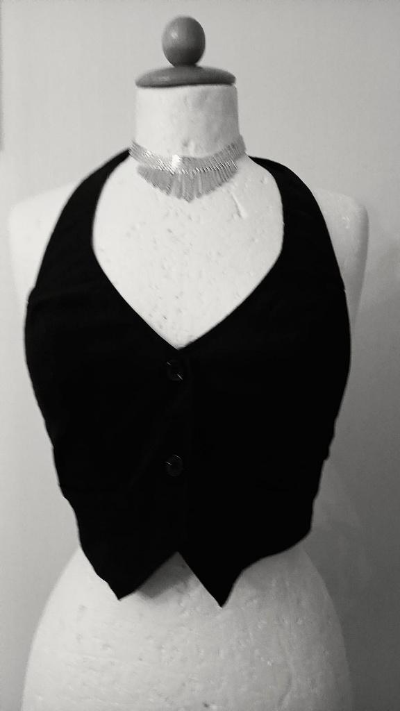 zwarte gilet halter top mt. xs Nieuw, Verzenden, Nieuw, Zonder mouw, Maat 34 (XS) of kleiner