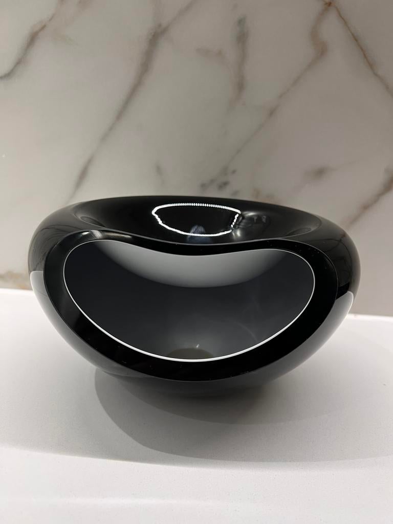 EVA SOLO SMILEY VINTAGE DESIGN ZWART GLAZEN SCHAAL, Schaal, Rond, Ophalen of Verzenden, Glas