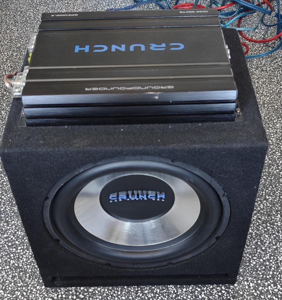 Crunch bassspeaker + Versterker, Ophalen, Gebruikt