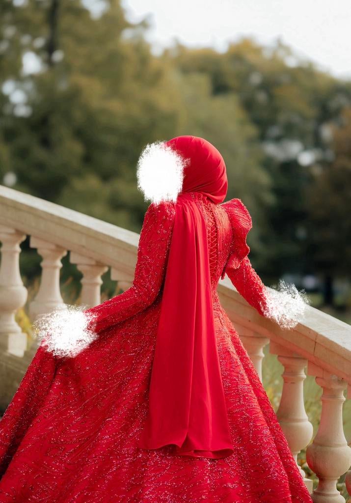 Henna jurk, Ophalen of Verzenden, Zo goed als nieuw, Rood, Trouwjurk