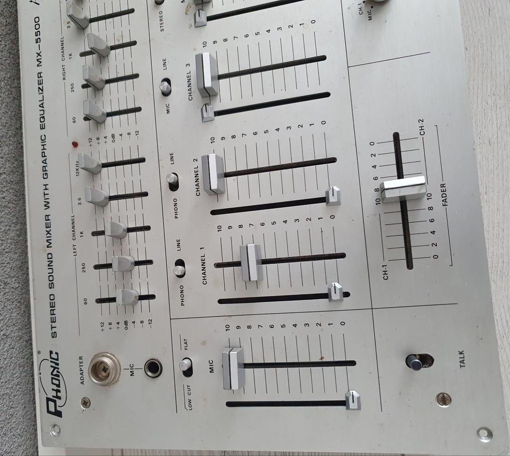 Mengpaneel professional igst Phonic stereo sound mixer graph, Ophalen of Verzenden, Gebruikt, 5 tot 10 kanalen, Microfooningang