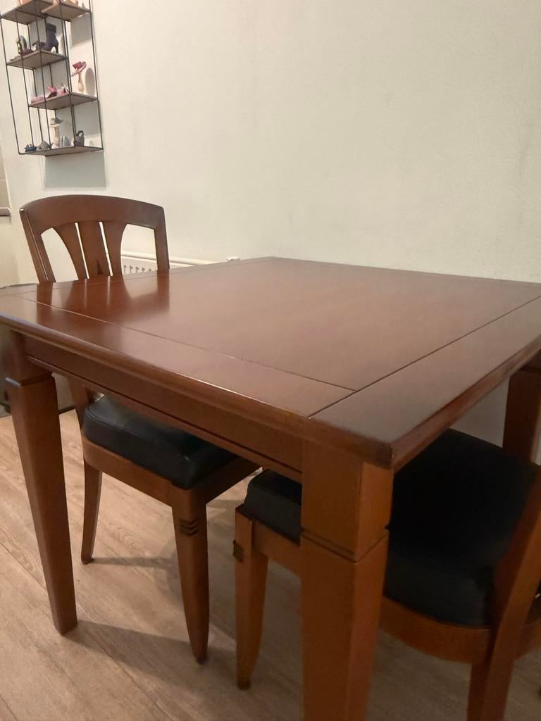 Kersenhouten eethoek met 2 stoelen, Huis en Inrichting, Ophalen, Zo goed als nieuw, Tot twee personen, Kersenhout