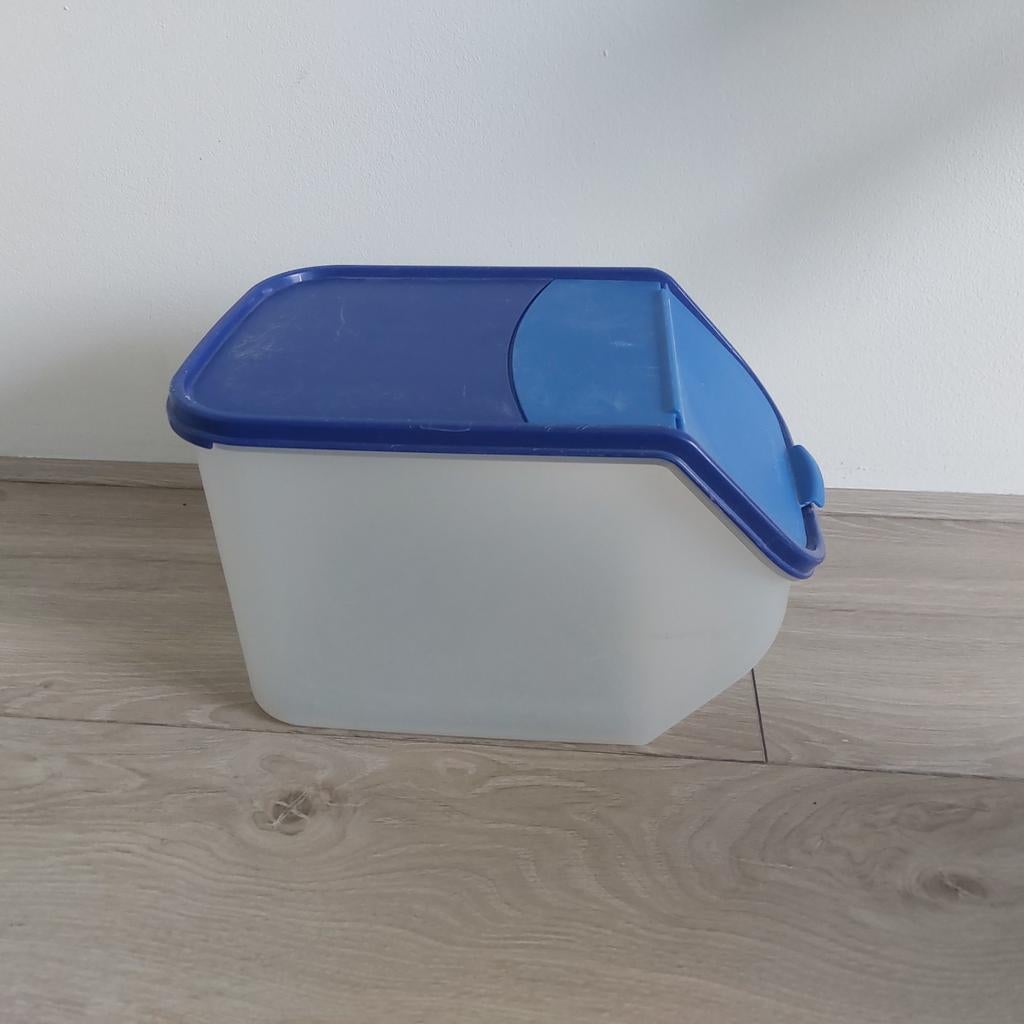 Tupperware Opbergbox met Blauw Deksel., Ophalen of Verzenden, Gebruikt, Blauw, Bus of Trommel