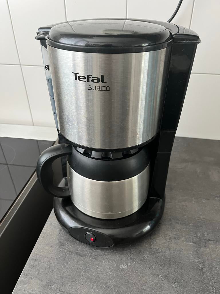 Tefal Subito RVS Koffiezetapparaat met Thermoskan, Witgoed en Apparatuur, Koffiezetapparaten, Ophalen, Gebruikt, 10 kopjes of meer