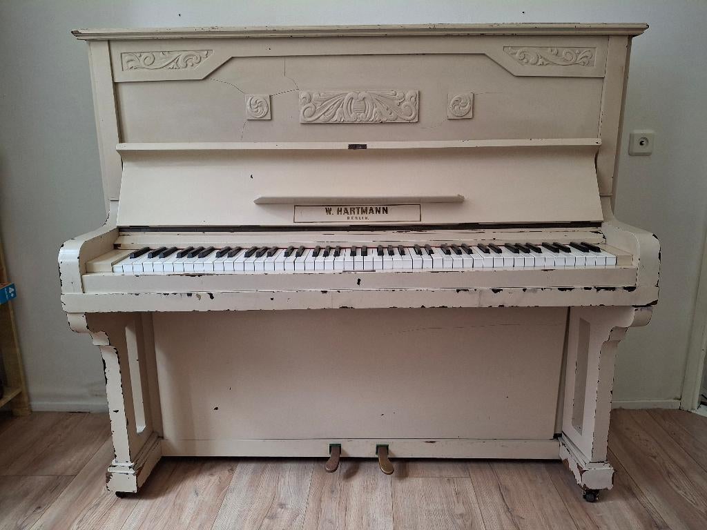 Piano, Muziek en Instrumenten, Piano's, Ophalen, Gebruikt, Wit, Piano