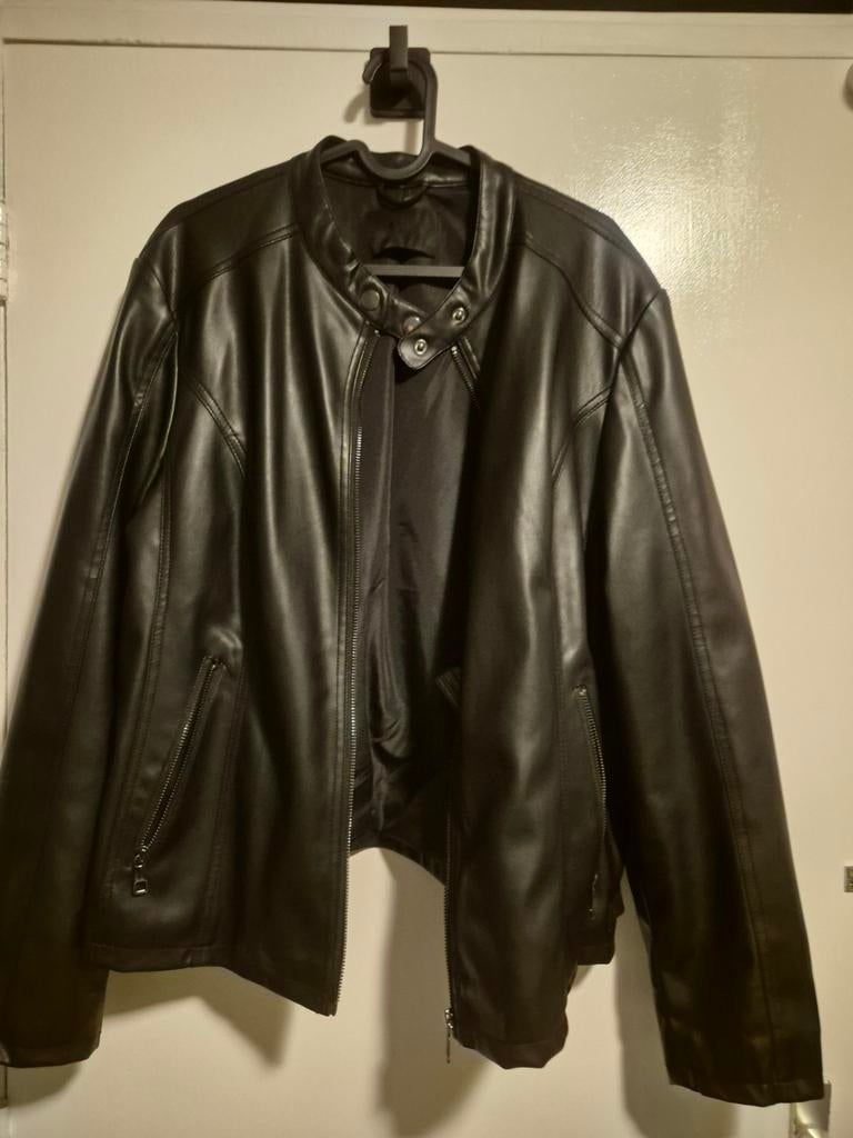 Biker jack nep leren jasje C&A maat 46 nieuw!, Zwart, Maat 46/48 (XL) of groter, Nieuw, Ophalen of Verzenden