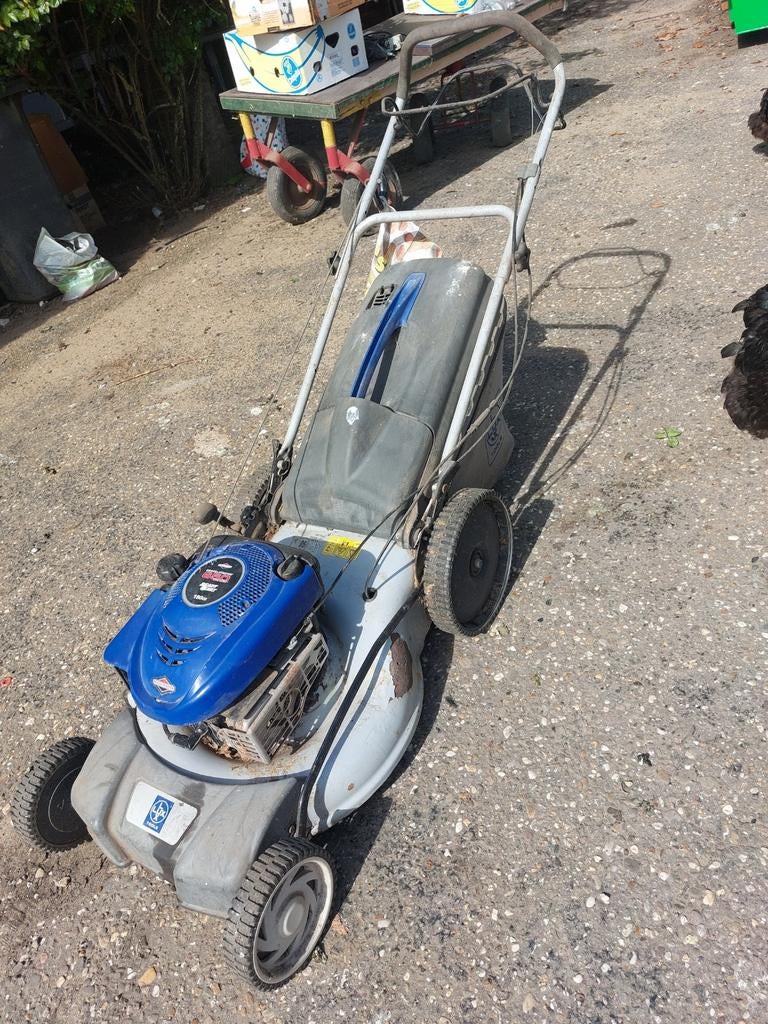 Opknapper benzine grasmaaier met opvangzak, Tuin en Terras, Grasmaaiers, Ophalen of Verzenden, Gebruikt, Opvangzak