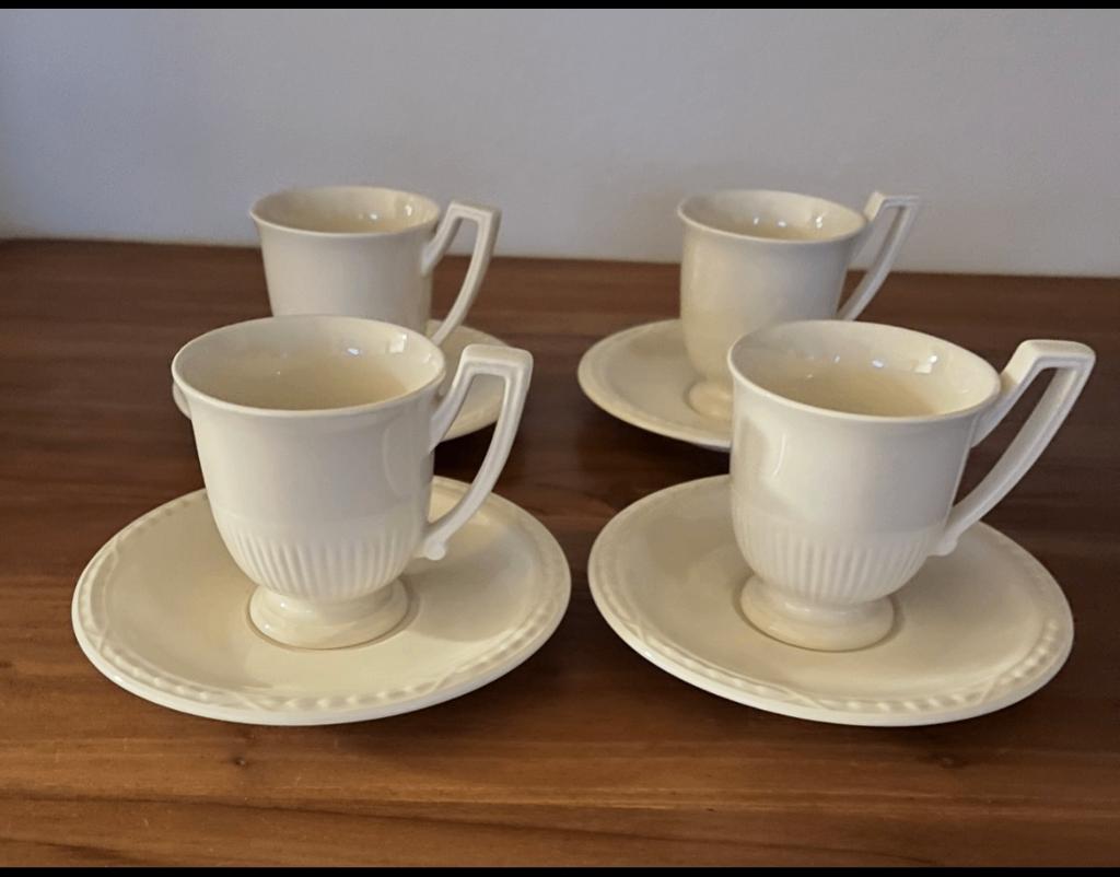 Recamier kopjes met schotels 4x, Antiek en Kunst, Ophalen of Verzenden