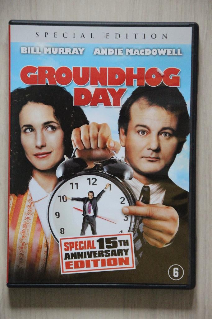 GROUNDHOG DAY  met Bill Murray & Andie MacDowell, 1980 tot heden, Ophalen of Verzenden, Zo goed als nieuw, Komedie