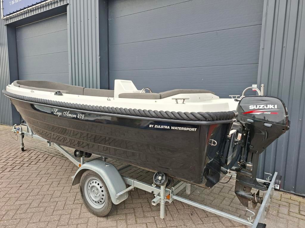 Prachtige Lago Amore 478 + Suzuki 9,9PK 4 Takt, Tot 10 pk, Ophalen of Verzenden, Zo goed als nieuw, 3 tot 6 meter