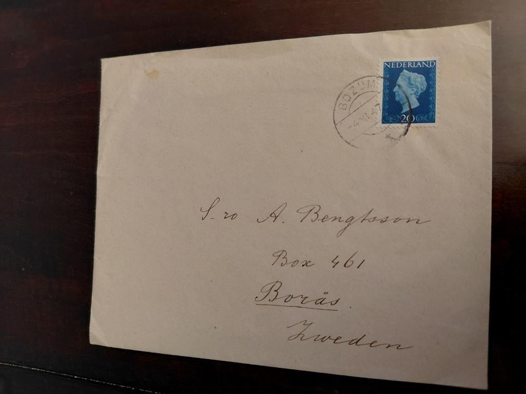 Envelop met Stempel  BOZUM  4.XI.1947 Met sluitzegel, Postzegels en Munten, Brieven en Enveloppen | Nederland, Ophalen of Verzenden
