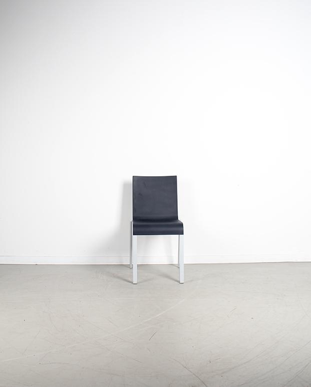 3x Vitra Maarten van Severen 03 Stoel Donkerblauw Stapelbaar, Niet ingevuld, Kunststof, Twee, Niet ingevuld
