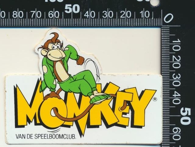 Sticker: Speelboomclub - Monkey, Verzamelen, Stickers, Zo goed als nieuw, Bedrijf of Vereniging, Ophalen of Verzenden