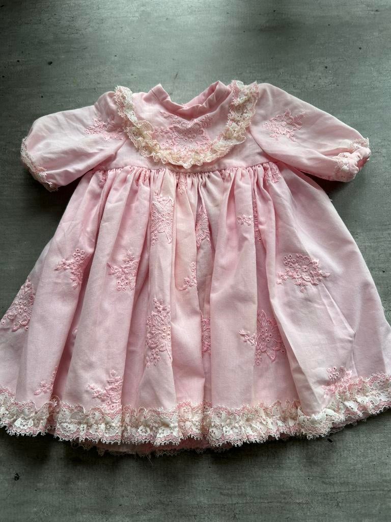 Vintage poppen- beren jurk roze, Overige typen, Ophalen of Verzenden, Zo goed als nieuw, X