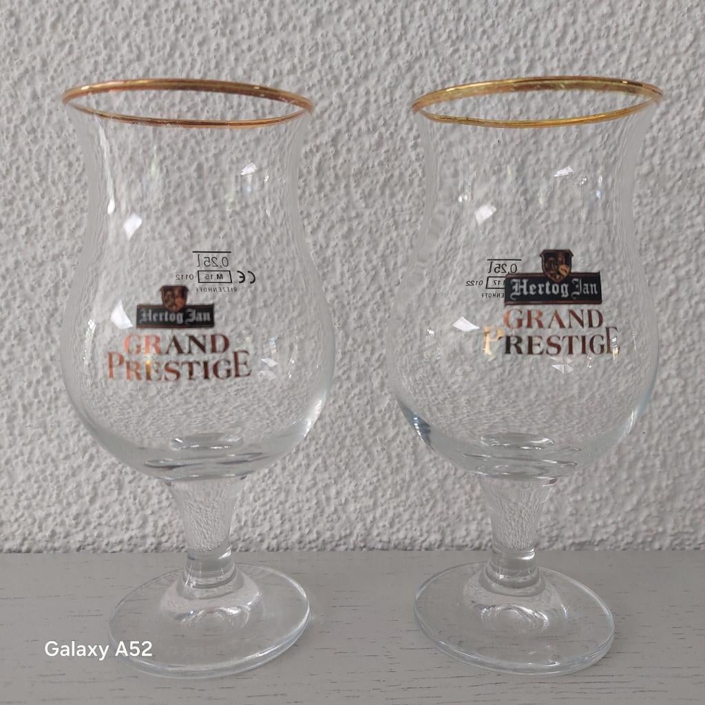 Hertog Jan Grand Prestige glazen logo 9, Verzamelen, Ophalen of Verzenden, Zo goed als nieuw, Glas of Glazen, Hertog Jan