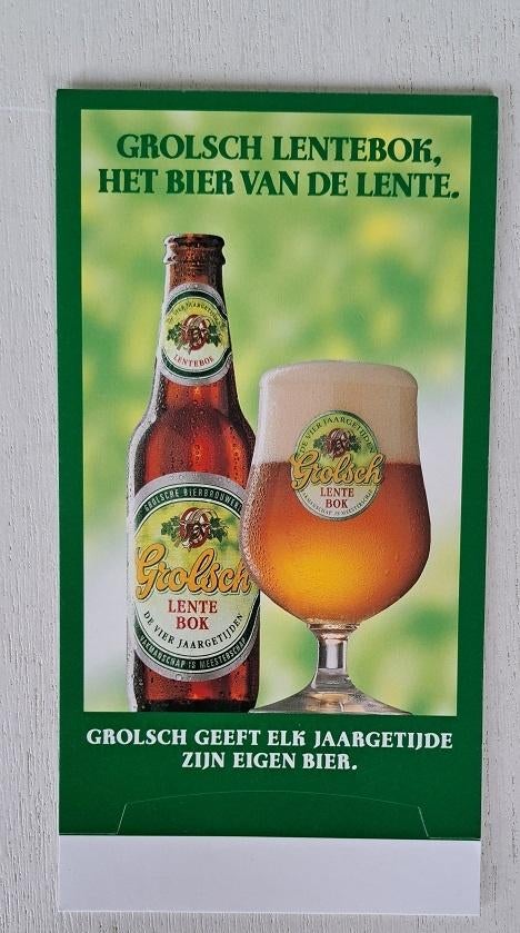 Grolsch Tafelstandaard Lentebok, het bier van de lente, Ophalen of Verzenden, Nieuw, Reclamebord, Plaat of Schild, Grolsch