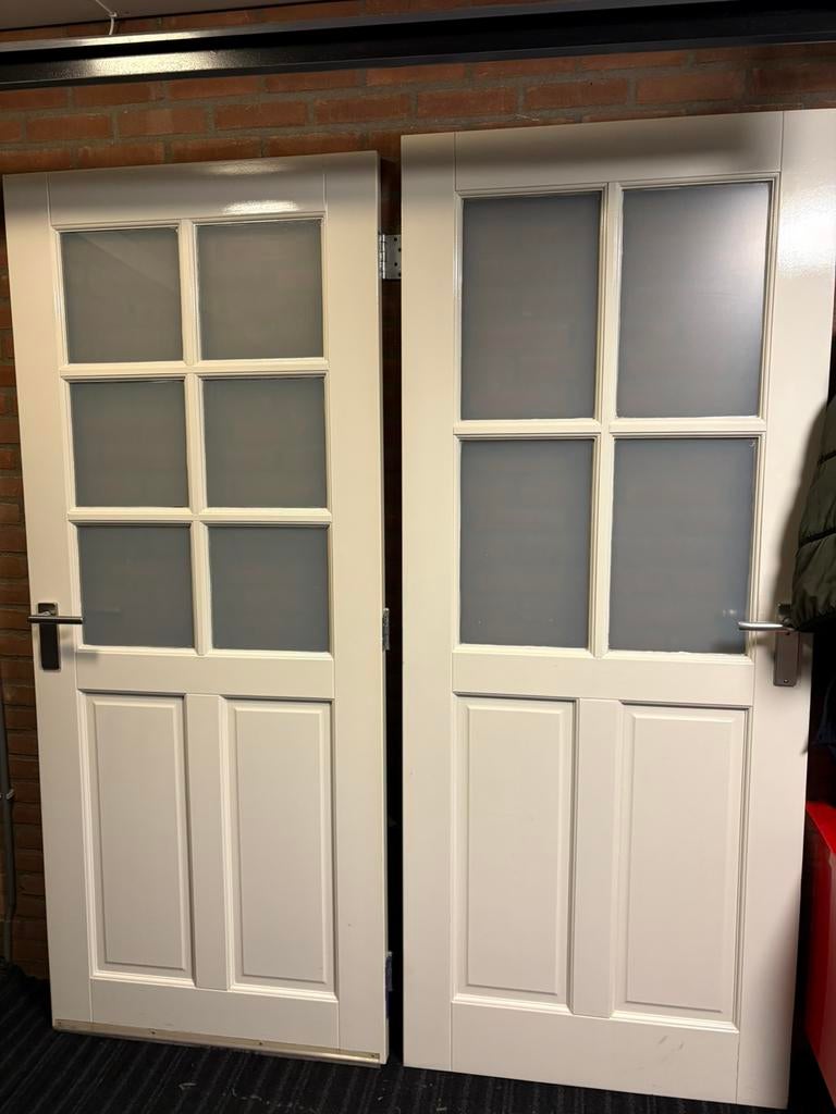 Twee massief houten deuren, Ophalen, Gebruikt, 80 tot 100 cm, Binnendeur