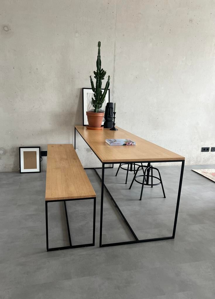 Loods 5 eetkamertafel met bank, Ophalen, 200 cm of meer, 50 tot 100 cm, Zo goed als nieuw