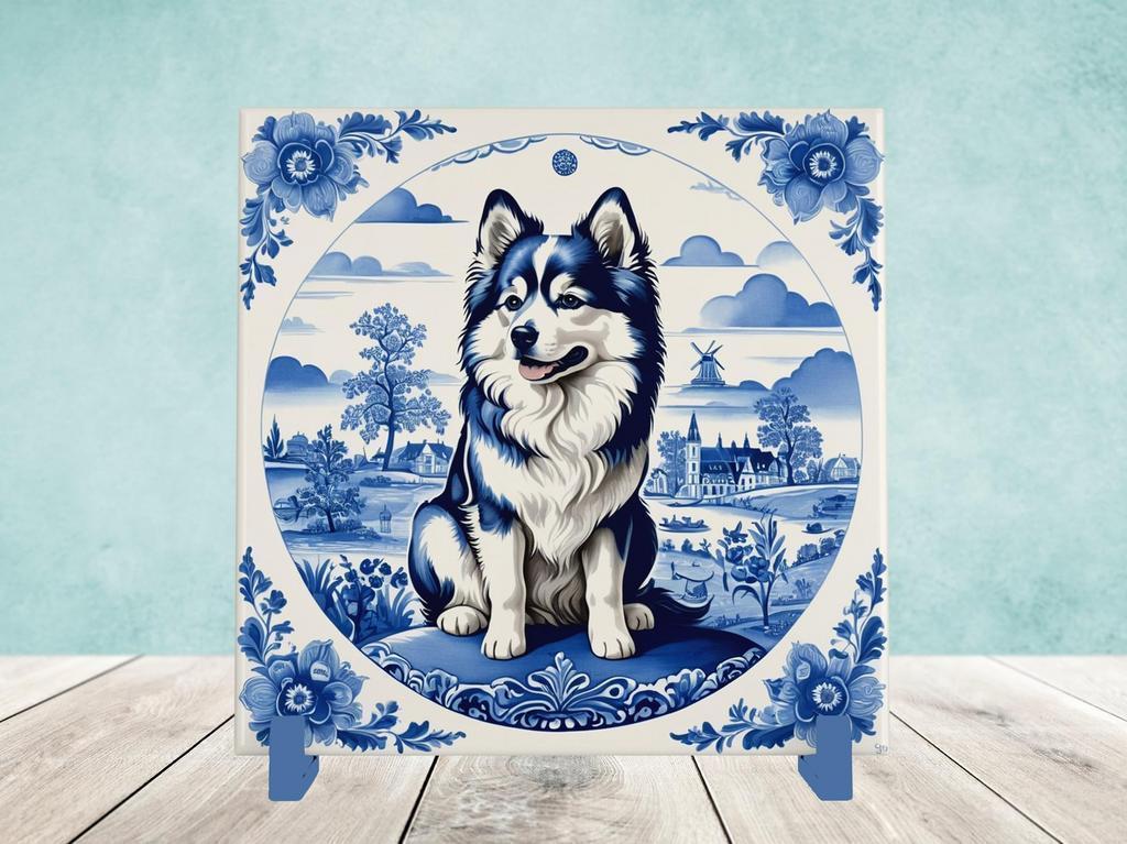 Pomsky Delfts Blauwe tegel incl houder, Ophalen of Verzenden, Nieuw