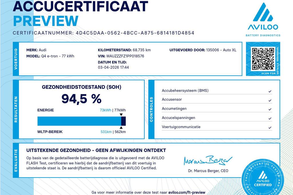 Audi Q4 Sportback e-tron 40 S-Line 77 kWh SOH 95% RS-Zetels, Auto's, Automaat, Achterwielaandrijving, Zwart, 2020 kg