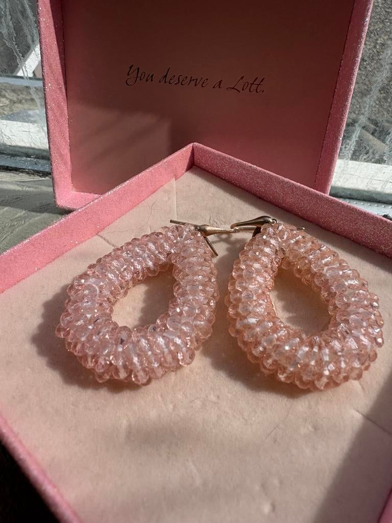 Lott Gioielli druppel oorbellen maat L, Sieraden, Tassen en Uiterlijk, Oorbellen, Ophalen of Verzenden, Zo goed als nieuw, Roze