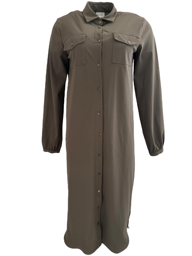 Bellamy jurk M, Ophalen of Verzenden, Zo goed als nieuw, Onder de knie, Groen