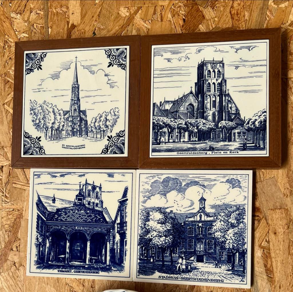 Delftsblauw tegels Geertruidenberg handgeschilderd, Antiek en Kunst, Antiek | Wandborden en Tegels, Ophalen of Verzenden