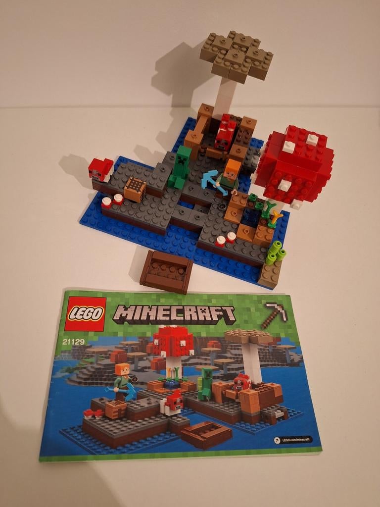 minecraft 21129 mushroom island compleet met boekje, Minecraft, Lego, Ophalen of Verzenden, Complete set