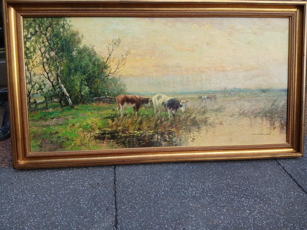 Oud olieverf  ( Jan Cornelis v d Heiden ) 1911-1992, Antiek en Kunst, Ophalen of Verzenden