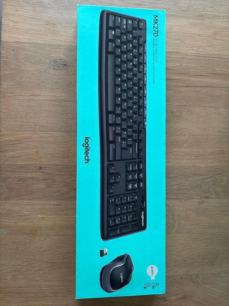 Logitech MK270 Draadloos Toetsenbord en Muis Set - Nieuw, Computers en Software, Toetsenborden, Toetsenbord en muis-set, Nieuw