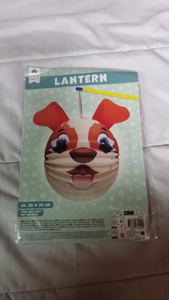 Nieuwe lampion hond 28 x 30 cm, Ophalen of Verzenden, Nieuw, Feestartikel