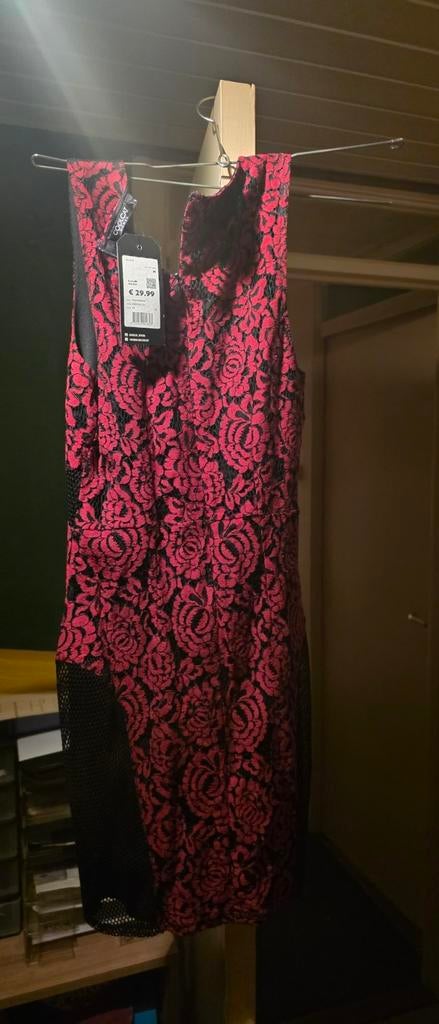 Coolcat Dames Jurk Rood Zwart Kant Maat M Nieuw, Maat 38/40 (M), Nieuw, Ophalen of Verzenden, Coolcat