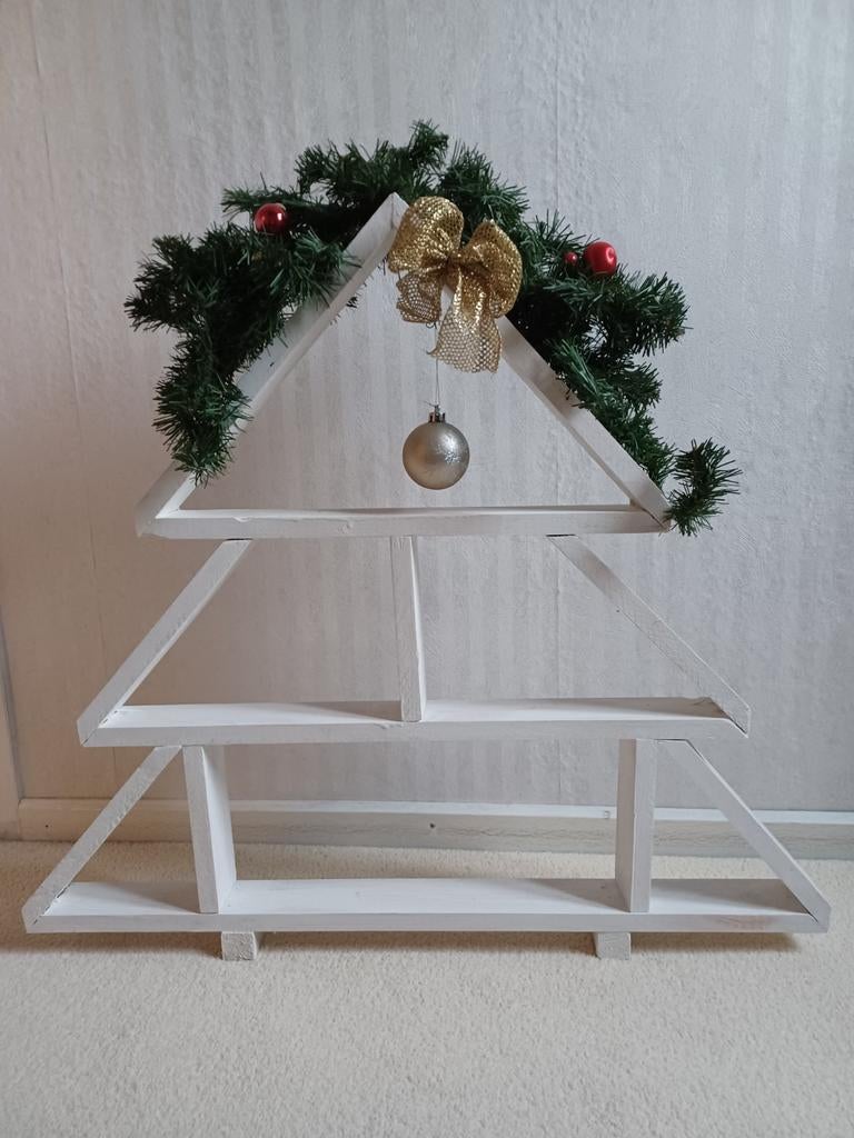 Kerstboom kerst boom wit van hout, Ophalen