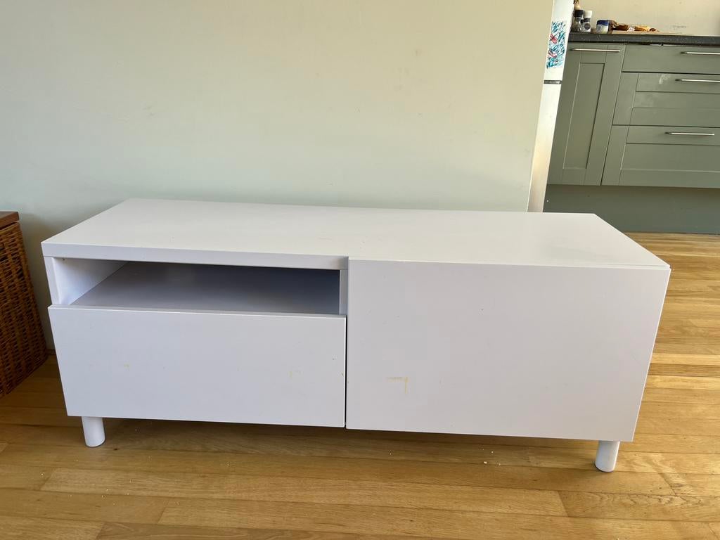 Ikea Besta tv meubel - lichtoud roze, Ophalen, Gebruikt, 100 tot 150 cm, Minder dan 100 cm