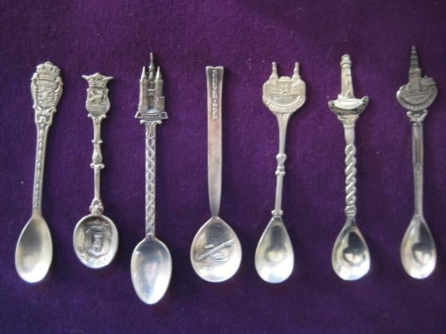 Lepeltjes Steden 7 stuks+Schepen lepeltjes 5 stuks 6 Antiko, Ophalen of Verzenden, Gebruikt