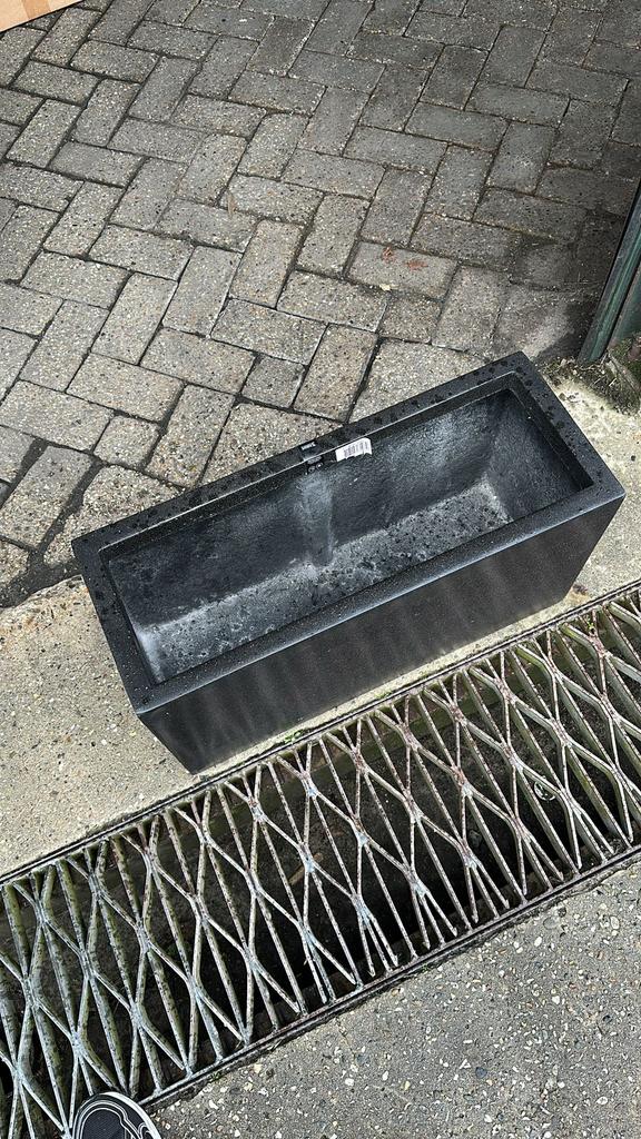 Capi plantenbak rechthoek Terrazzo 64x25x35, Tuin en Terras, Bloembakken en Plantenbakken, Ophalen, Kunststof, Zo goed als nieuw