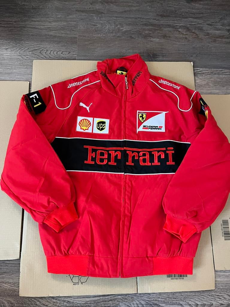 Ferrari Racing jas (maat M) – red vintage stijl, Ophalen of Verzenden, Zo goed als nieuw, Maat 48/50 (M), Rood