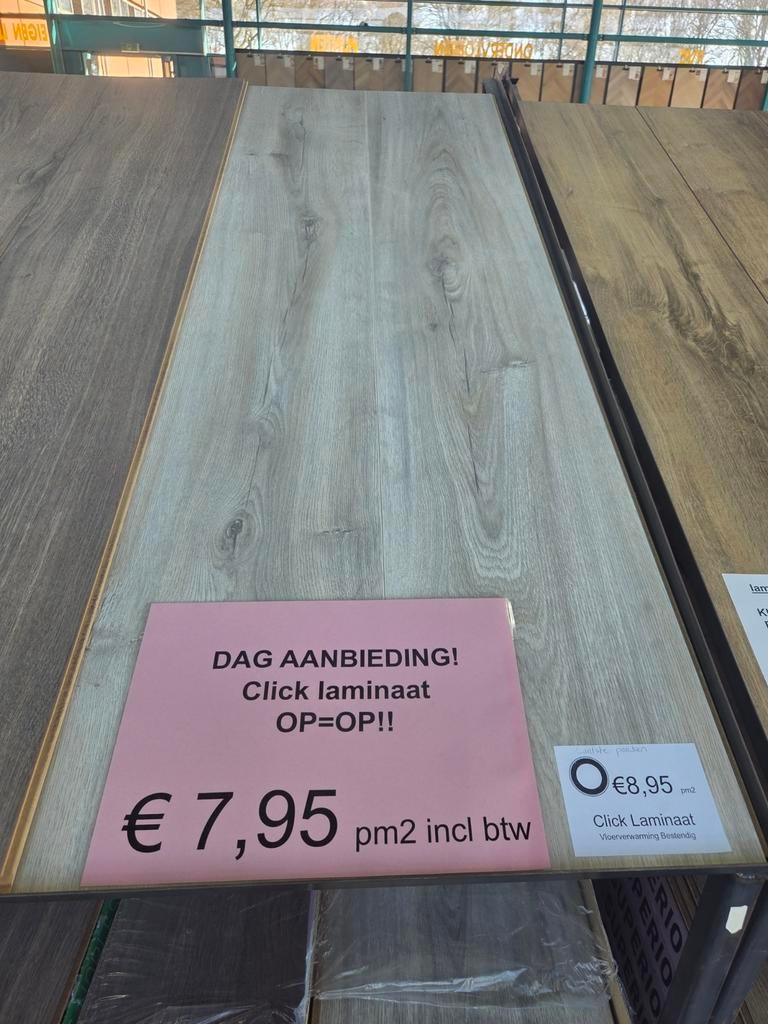 restpartij laminaat a 35m2 nu €7,95pm2, Ophalen, Nieuw, 75 m² of meer, Laminaat