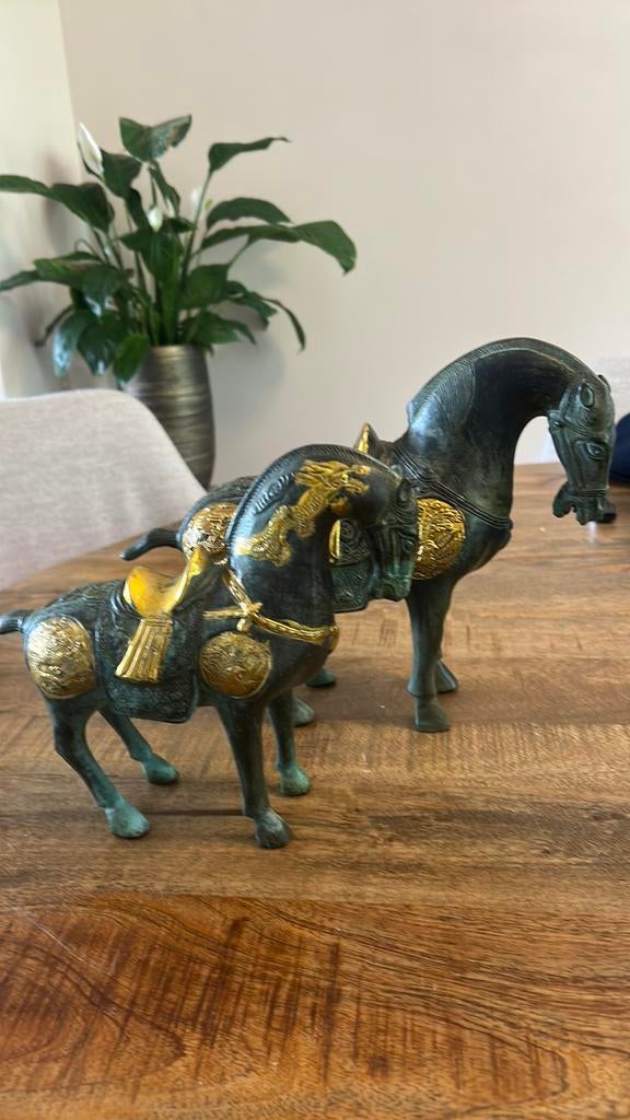 Mooie bronzen paarden set, Ophalen