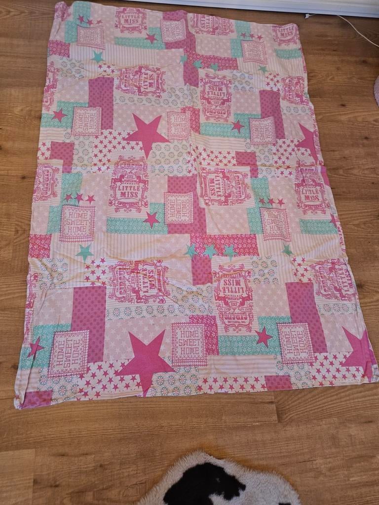 Leuk dekbedovertrek voor meisjes met sterren en tekst, Gebruikt, Meisje, Dekbedovertrek, Ophalen of Verzenden